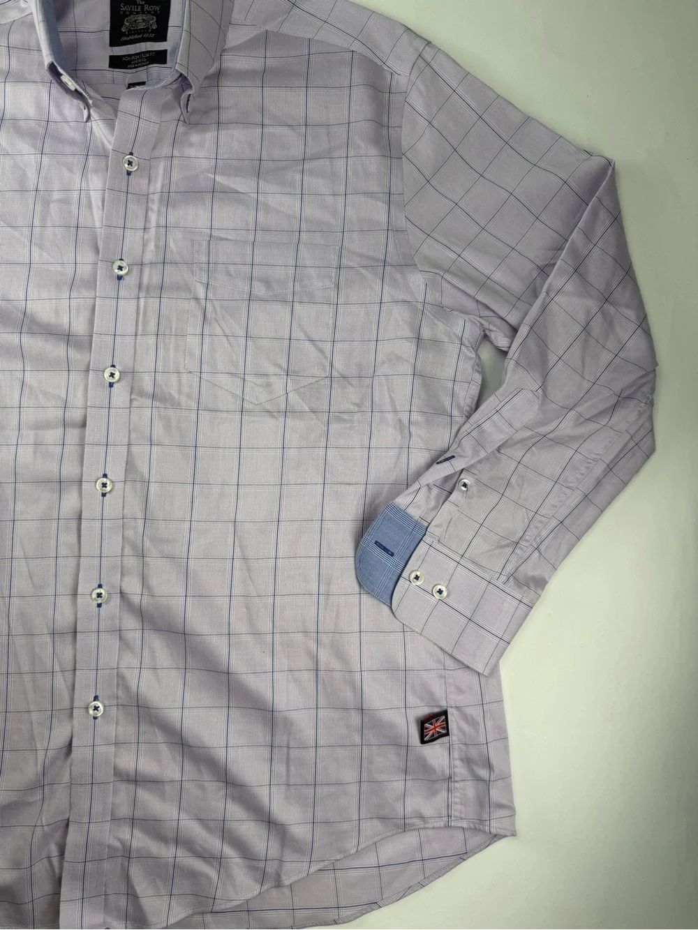 Light Purple Windowpane Dress Shirt —non iron slim fit